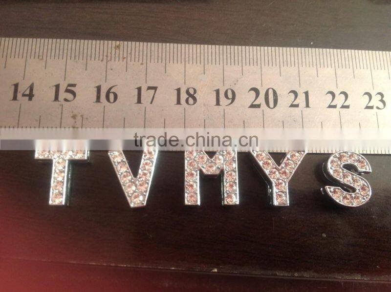 All Sufficient Polished High Quality personalized Zinc Alloy Metal DIY Plain slide alphabet letters