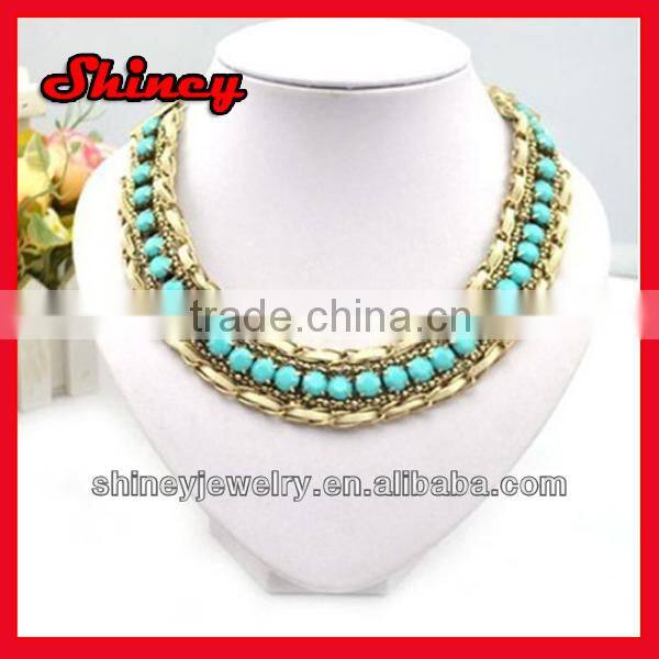 New Golden black Statement Resin Drop Choker Necklace Costume Jewelry