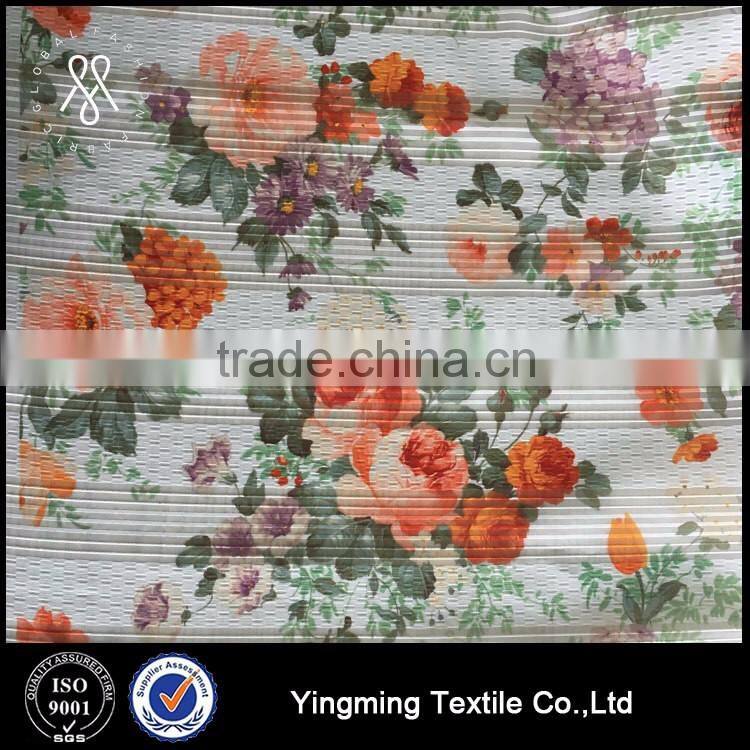 Wholesale Organza Printed Fabric with beautiful flower patterns for fashion garments,dress,skirt,wedding