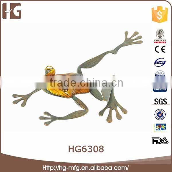 Best blue frog shaped metal garden statue molds