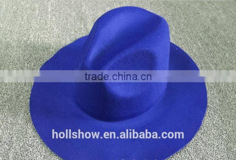 Wholesale Promotional Gift Star Style Wide Brim Wool Felt Fedora Sun Cap