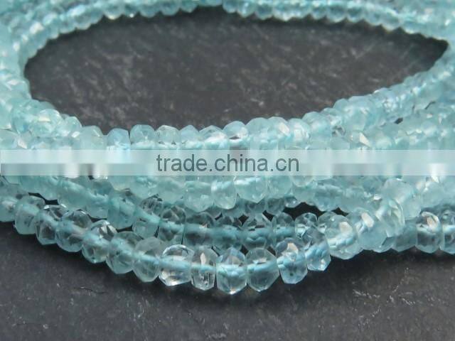 Aquamarine Rondelles Faceted