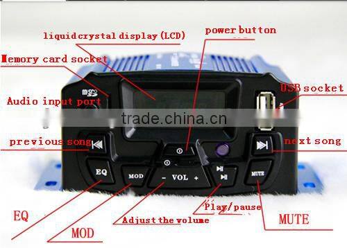 TIF card USB moto radio alarm with 3.5inch speaker
