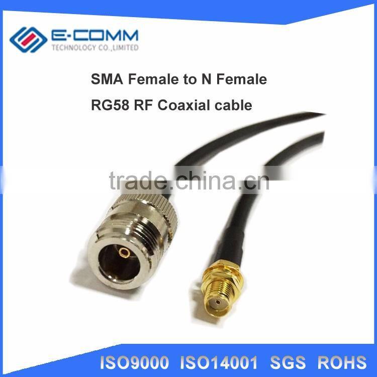 New SMA Female Jack Connector Switch N Female Jack Convertor RG142 RG316 Cable 15CM 6" Adapter