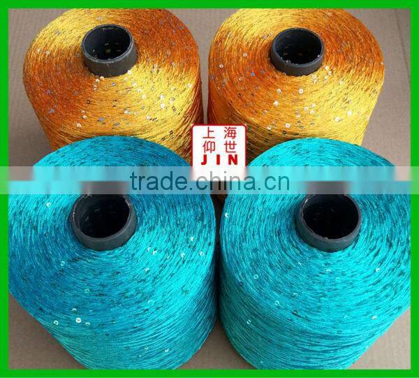 Multicolor polyester sequin yarn for knitting
