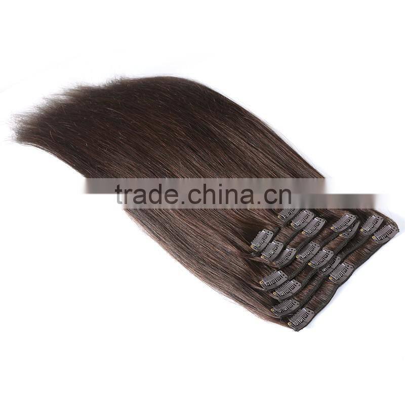 2016Wholesale Virgin Human Hair Clip In Hair Extension, Unprocessed Brazilian Human Hair Clip In Hair Extension