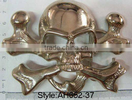 skull logo belt buckle heart shape joint buckle men clip metal buckle