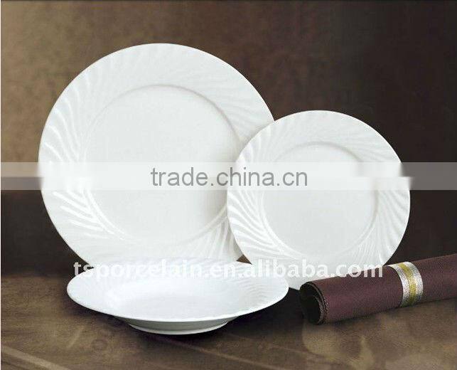 new bone china, porcelain ceramic 16embossed dinnerware set new design