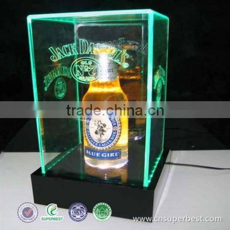 customize light up acrylic bottle wine display