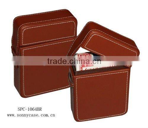 Custom Poker playing card in leather box