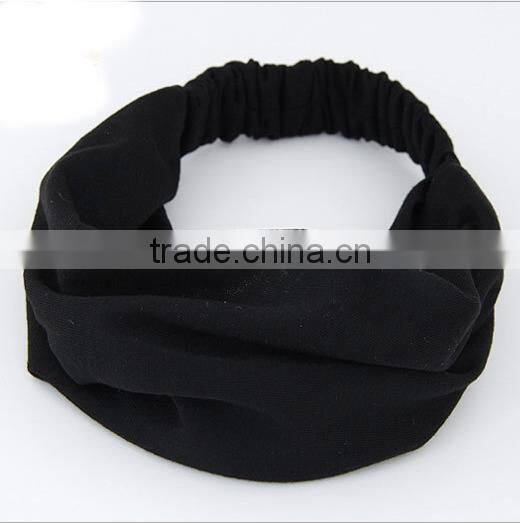 Pure color cotton headband Sports yoga absorb sweat hair band