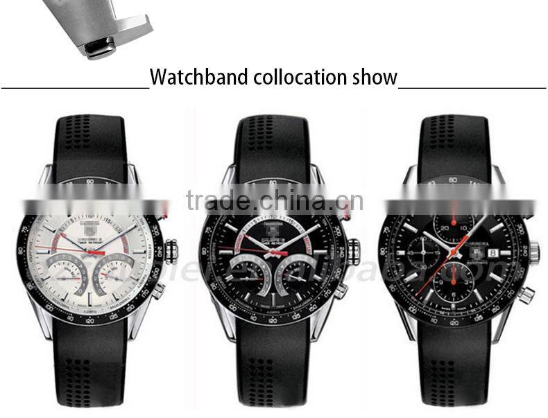 New Arrival Waterproof Black Silicone Rubber WristWatch watch Strap Band Replacement 22mm