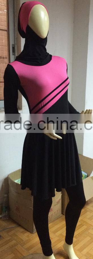 Once Piece Muslim Swimwear waterproof beach wear with detached hood