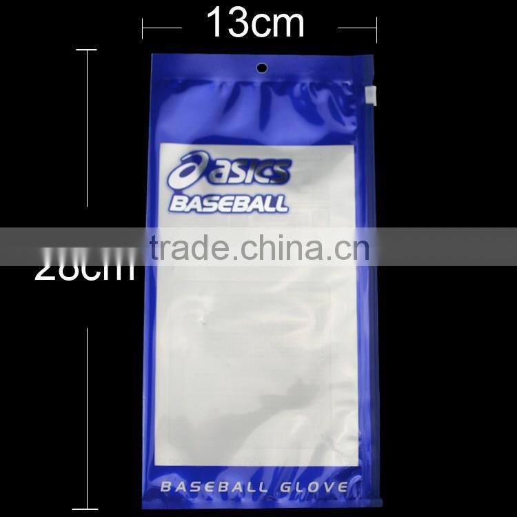 12x28cm printable laminated header bag with slider zipper