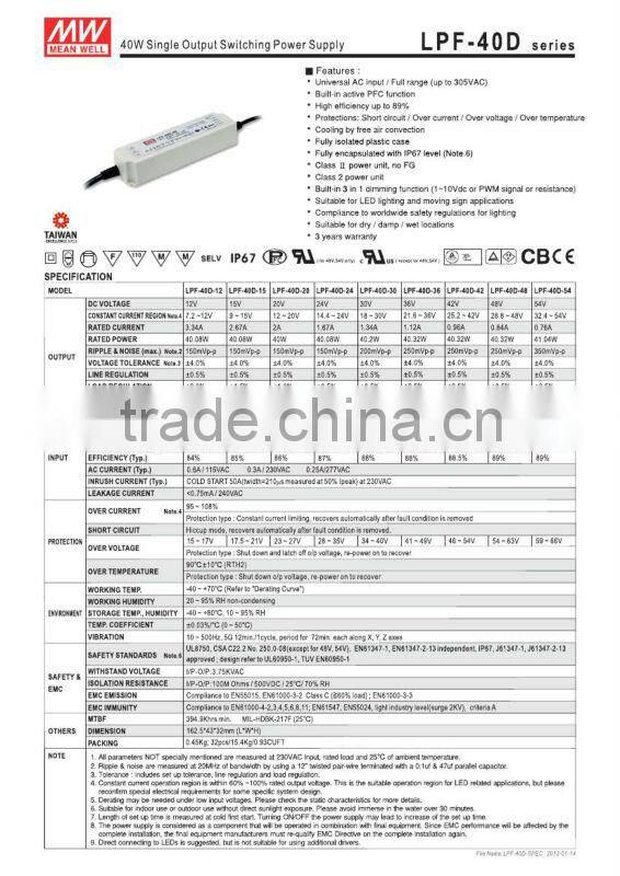 mealwell switch power supply