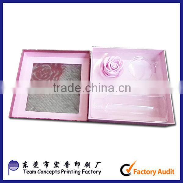 hot sale cosmetic showing box with window,cosmetic gift box