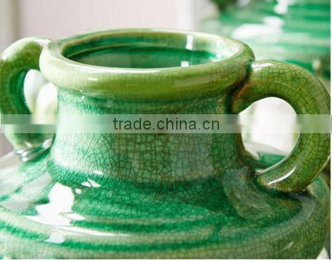 Green Ears Ceramic Glaze Vase Hand-painted Oil Painting B09BH04-5