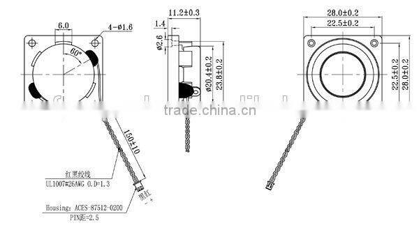 28mm 8ohm 2W mini audio speaker driver for monitor