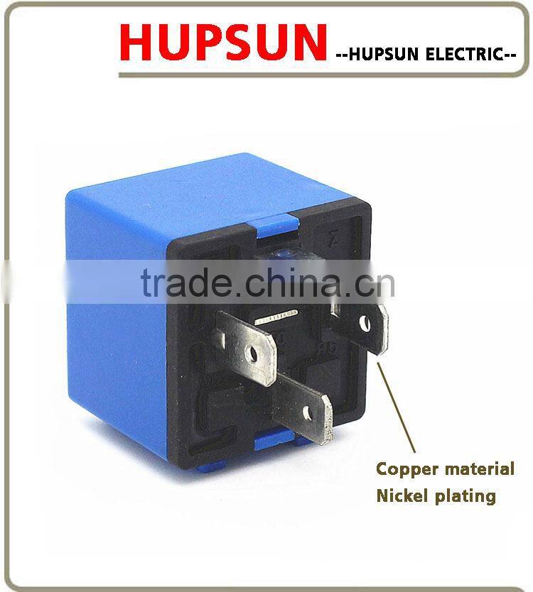 Blue color non water-proof automotive alarm relay 12V 24V 40A relay