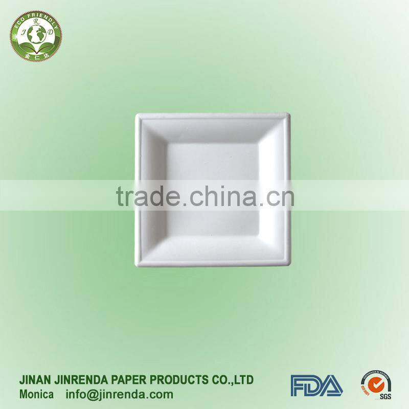 Disposable sugarcane pulp 8 inch paper plate