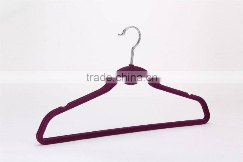 velvet flocked clothes hangers with logo