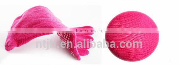 cotton anti slip indoor knitting cycling Massage Yoga five Fingers toe trampoline Pilates floor socks with Grip