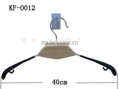 Fashionable metal clothes and pants hanger with plastic hook