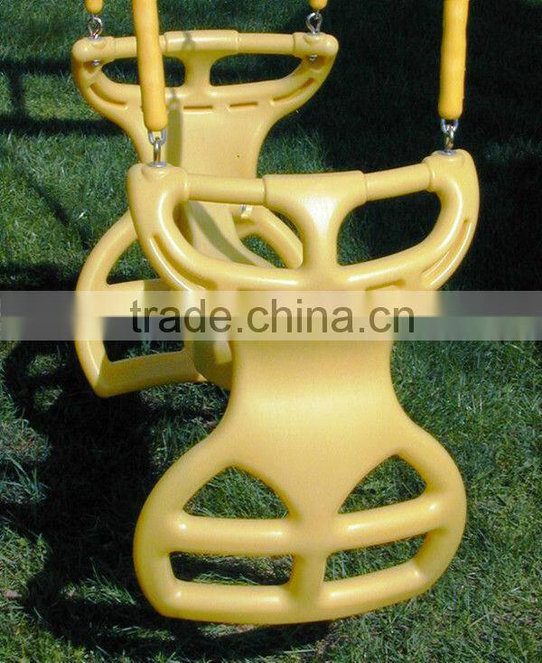 kids back-to-back glider swing with soft grip chains