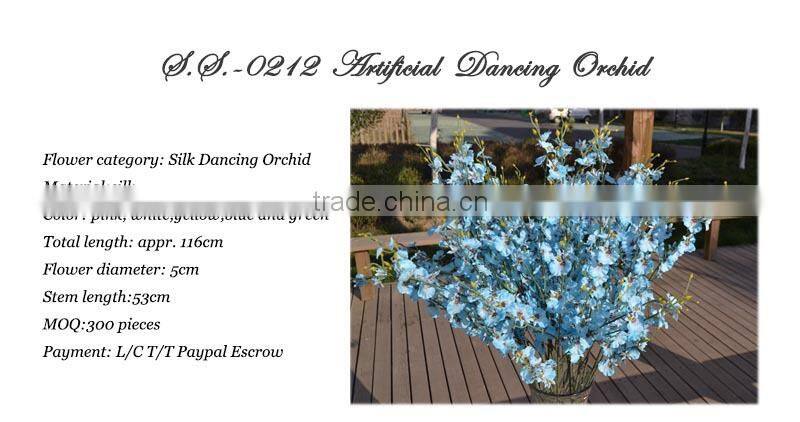 silk flower arrangements blue dancing orchid