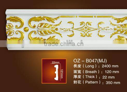 Carved panel PU crown moulding for Home&Interior material