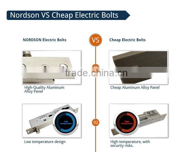 Special Design 12v or 24v electric Lock Simple Installation Electric Bolt Lock with emergency key
