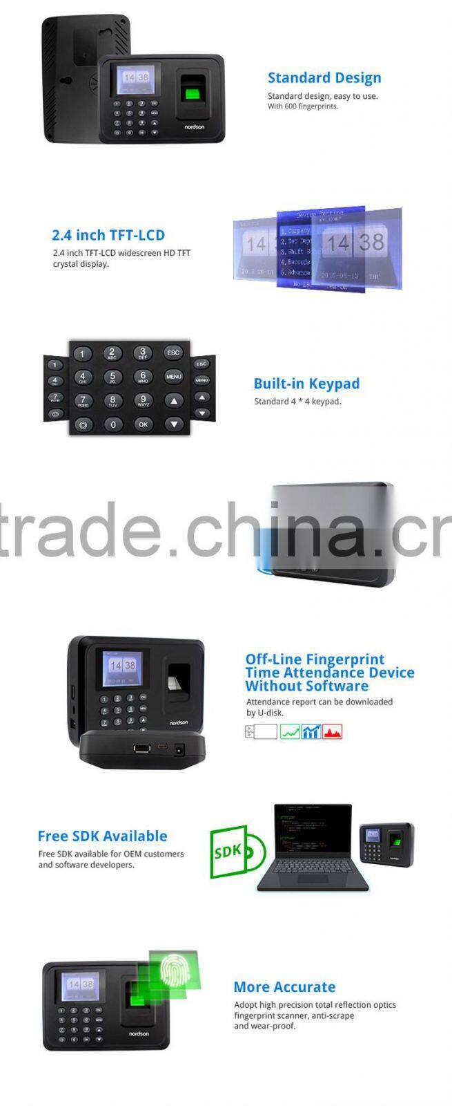 FR-M100 off-Line Fingerprint Time Attendance device with high quality and cheap price