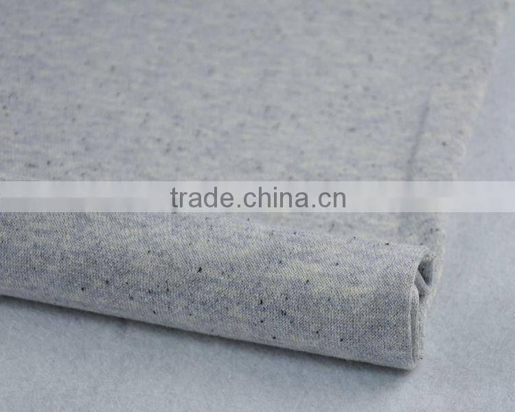 Jiufan Textile Knitted Fabric with Black Speckle French Terry Fabric Polyester Cotton Composition Fabric