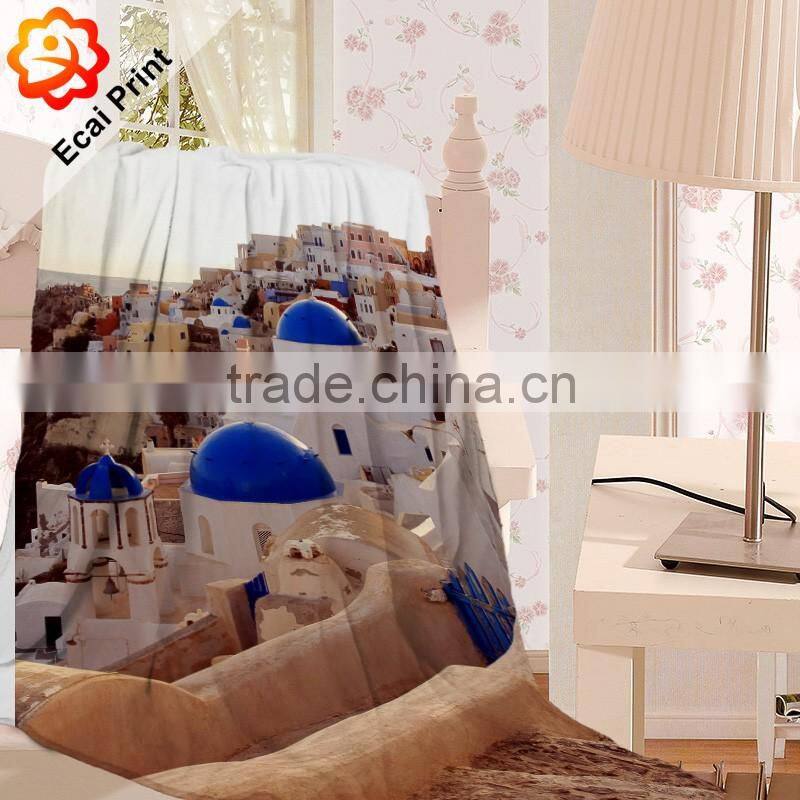 Home fashion custom made heat transfer printed throw blanket
