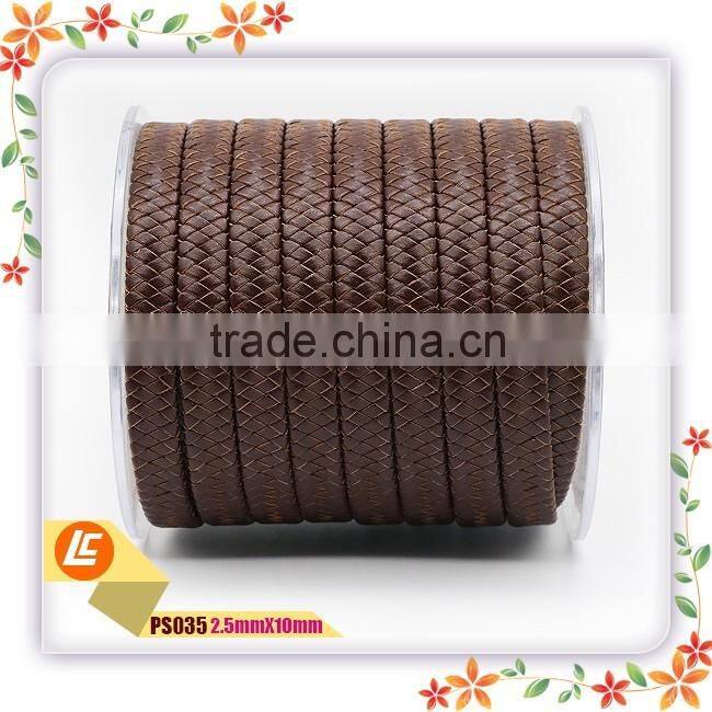 2016 Latest black genuine woven wide leather bracelet string