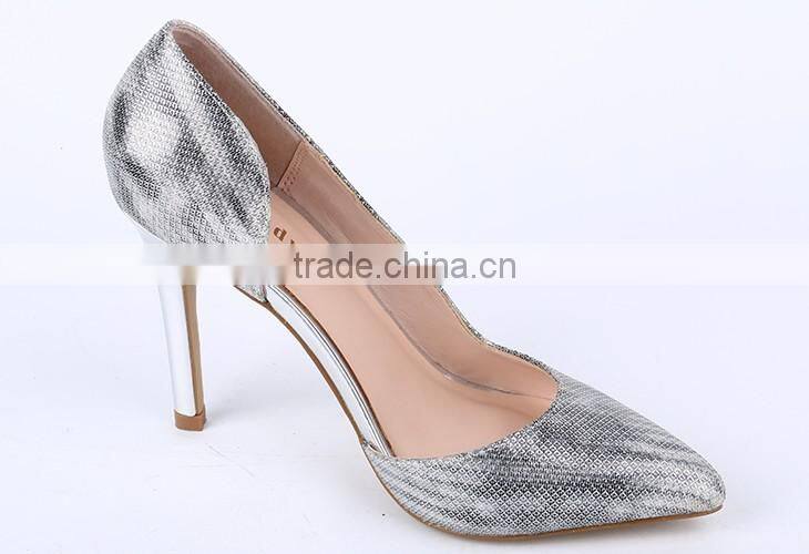 Hot sale 2016 customized glitter leather upper prom pumps women dress shoes