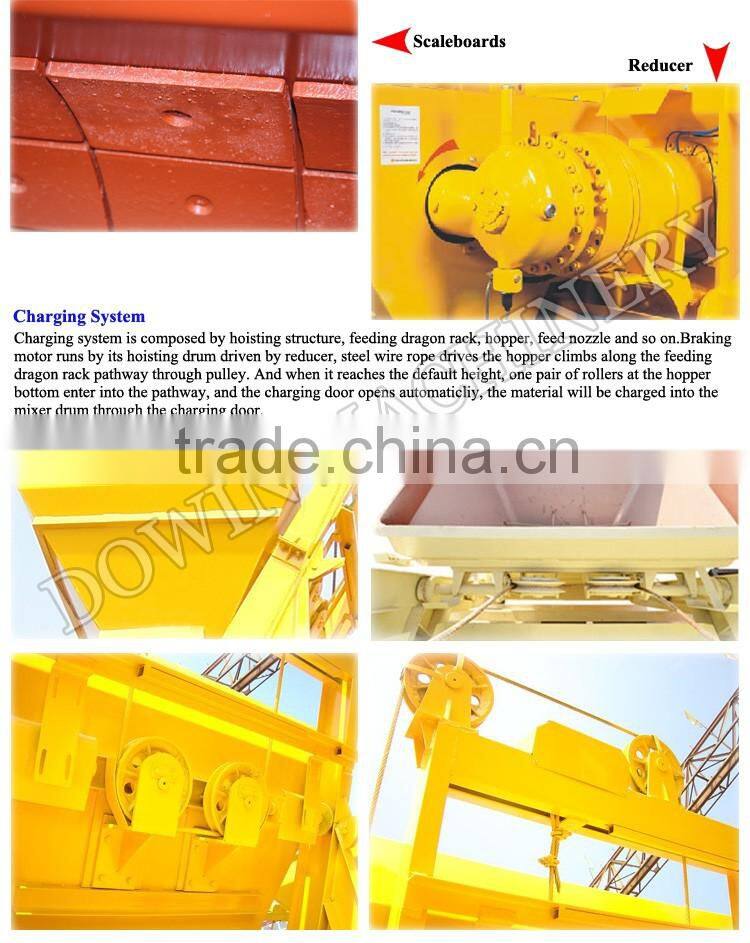 JS500 double shafts mini concrete mixer machine price for construction