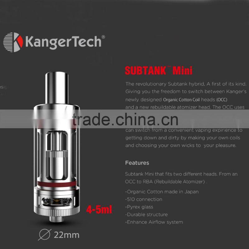 Kanger Subtank Vape with NEW OCC &mini RBA!!BLACK&WHITE IN STOCK with wholesale price