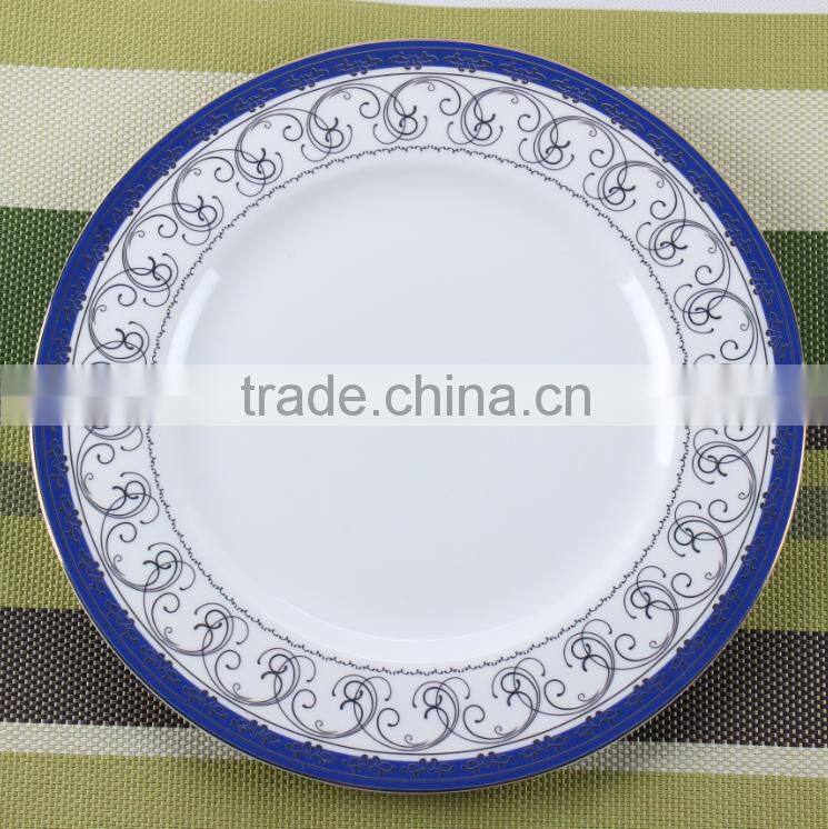 New bone china gold dinner plate, elegant charger plate wholesale