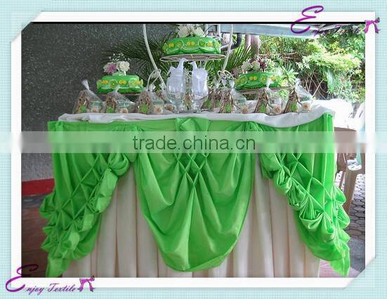 YHK#51 curly table skirt - polyester banquet wedding wholesale chair cover sash table cloth skirt linen