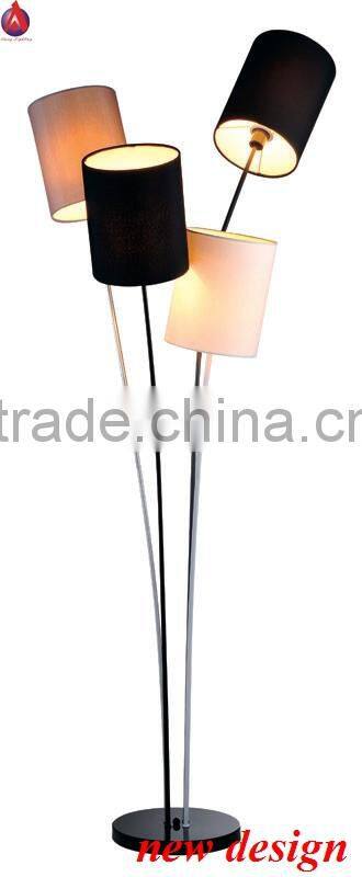 Europe hotel floor lamp in fish shape base in chrome finish color