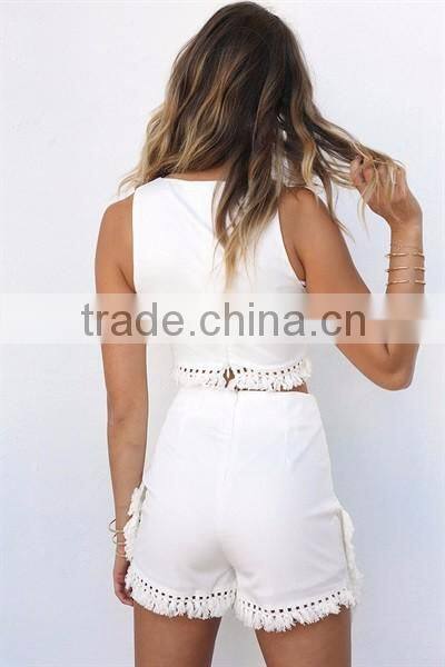 latest fashion women shorts and top sexy two pieces beach party wear
