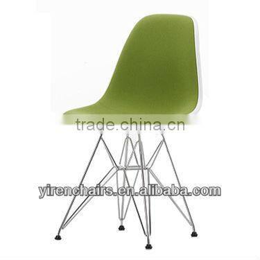 Furniture wooden furnitue plastic seat with solid wood legs reading chair