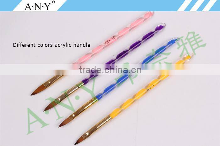 ANY Professional Nail Art Building Care 4PCS Wire Brush Set Pure Kolinsky Acylic Brush