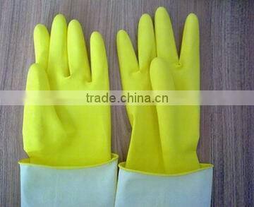 11mil Yellow Dipped Flocklined Household Gloves