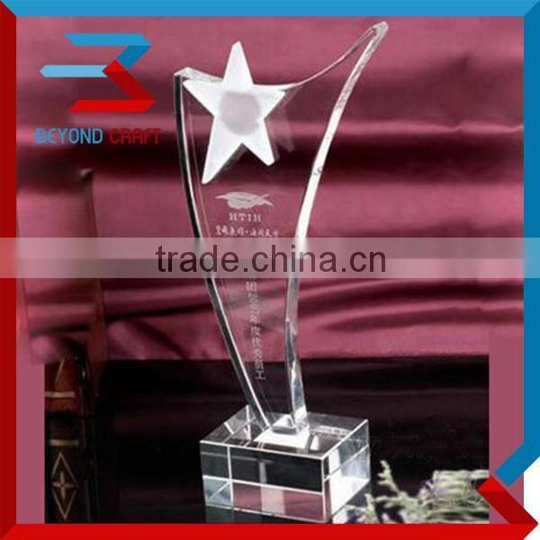 hot selling glass star awards china wholesale trophy