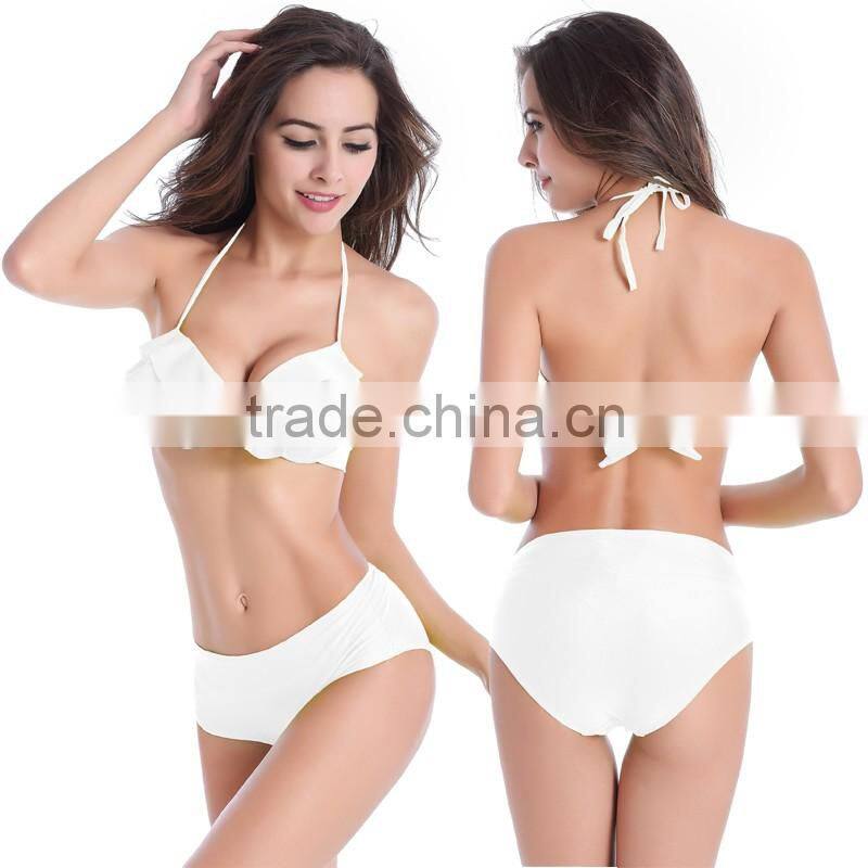 Women Petal Form Bikini Push-up Padded Wireless Swimsuit Two Pieces Bathing Suit