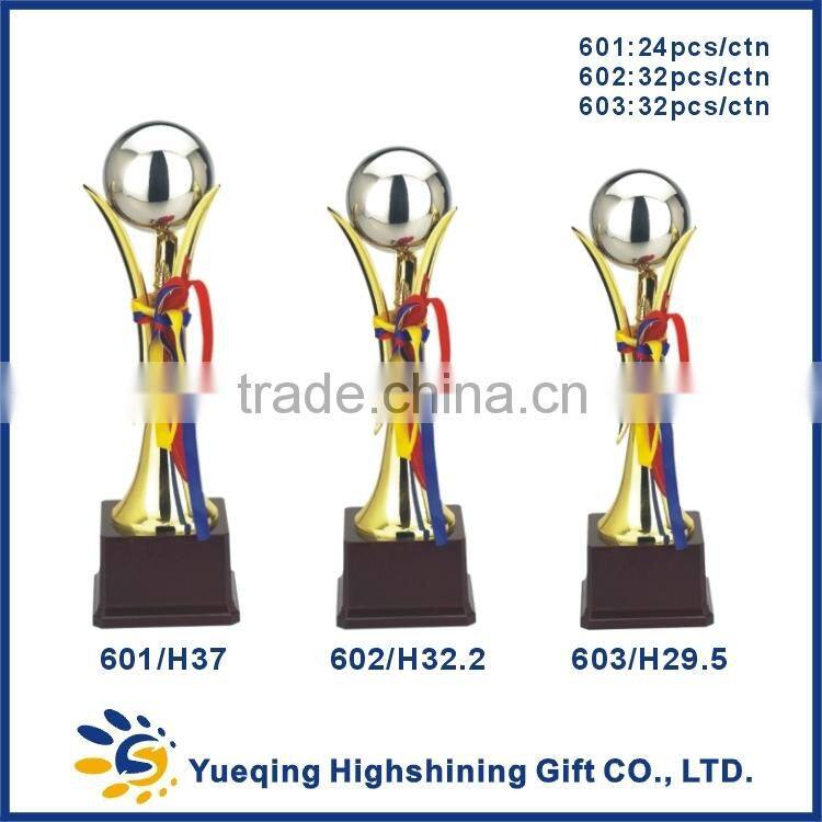 Plastic base silver ball sport competition awards 601 gold trophy