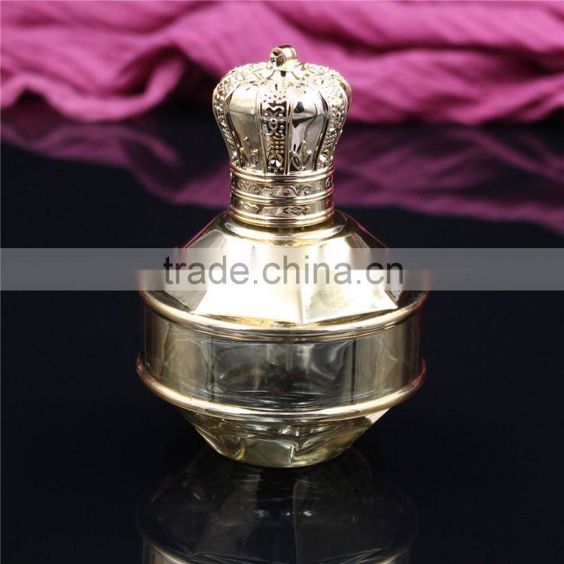 2016 new design 100ml arabic gold glass spray perfume bottles