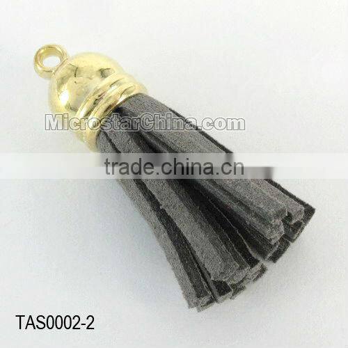 Tassel fit for key chain, Korea suede, about 33.5*10mm, mixed color